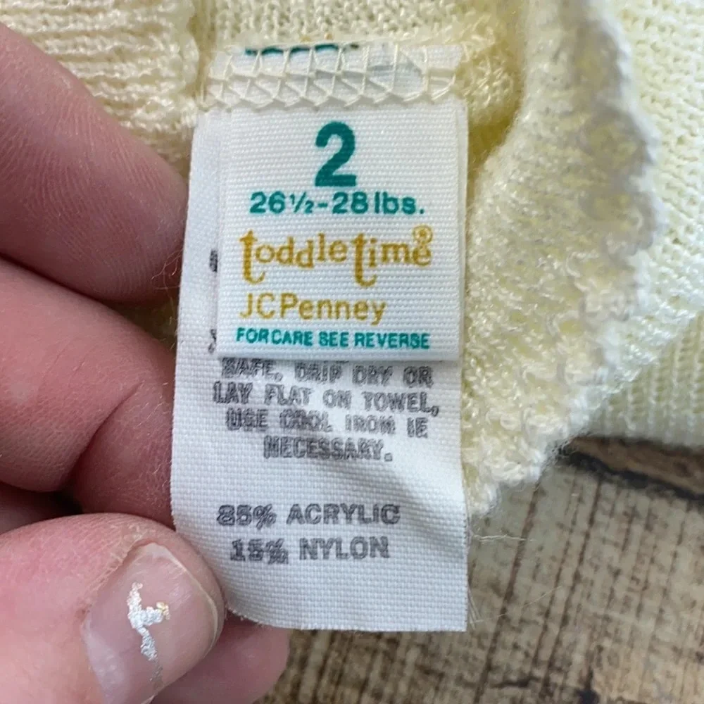 Toddle Time Cream Knit‎ Sweater Dress Girls 2 Short Sleeve 26.5 to 28 pounds